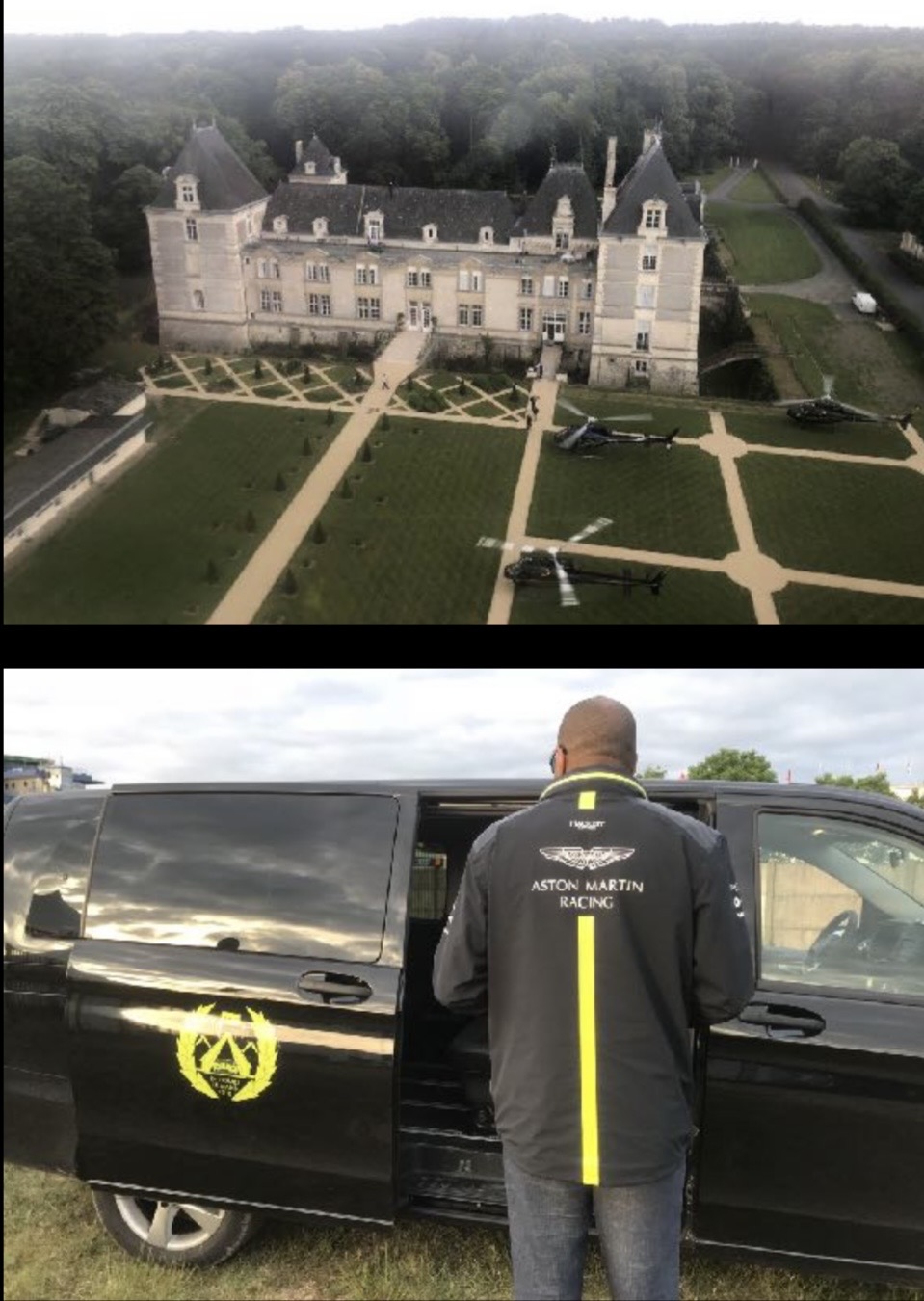 Le Mans weekend, the château helipad and the Aston Martin Racing shuttle